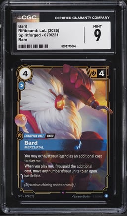 2026 Riftbound League Of Legends LoL Spiritforged Bard #079 CGC 9 MINT