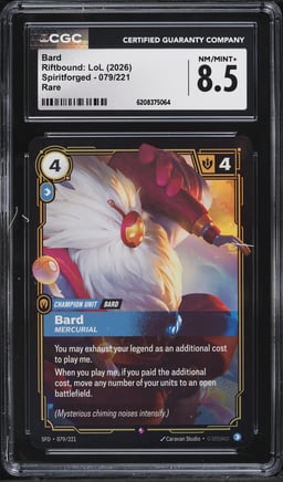2026 Riftbound League Of Legends LoL Spiritforged Bard #079 CGC 8.5 NM-MT+