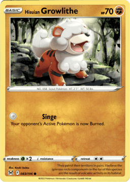 2022 Hisuian Growlithe #83 Lost Origin