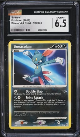 2007 Pokemon Diamond & Pearl Sneasel #100 CGC 6.5 EXMT+