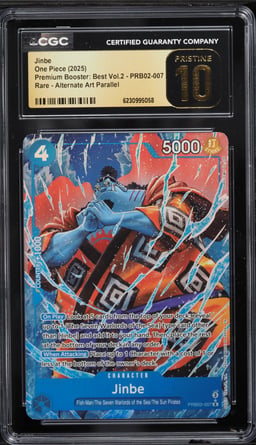 2025 One Piece Premium Booster Best Volume 2 Alt Art Jinbe #PRB02-007 CGC 10 PRISTINE
