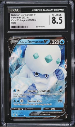 2020 Pokemon SWSH Vivid Voltage Holo Galarian Darmanitan V #36 CGC 8.5 NM-MT+