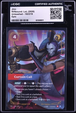 2026 Riftbound: LoL Unleashed Epic Jhin #182 CGC AUTH