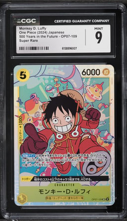 2024 One Piece Japanese 500 Years In The Future SR Monkey D. Luffy #OP07-109 CGC 9 MINT