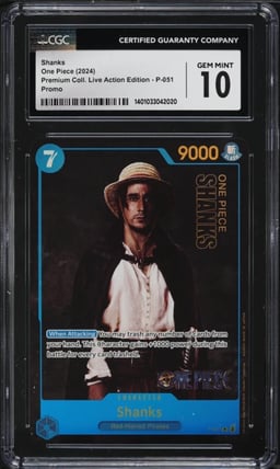 2024 One Piece Premium Live Action Shanks #P-051 CGC 10 GEM MINT