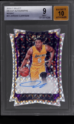 2016 Panini Select Die Cut Autograph Mosaic Jordan Clarkson #23 6/10 BGS 9
