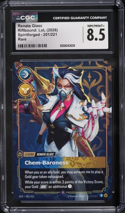 2026 Riftbound League Of Legends LoL Spiritforged Renata Glasc #201 CGC 8.5 NM-MT+
