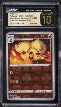 2022 Pokemon Japanese SV Incandescent Arcana Poke Ball Reverse Holo Arcanine CGC 10 PRISTINE