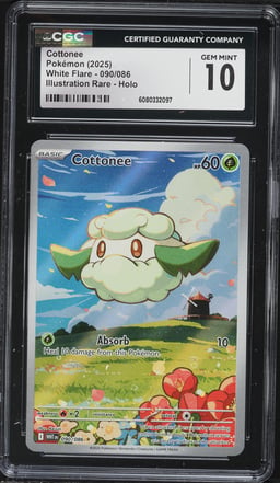 2025 Pokemon Scarlet & Violet White Flare IR Cottonee #90 CGC 10 GEM MINT