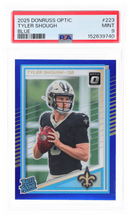 2025 Panini Donruss Optic Blue Tyler Shough #223 PSA 9