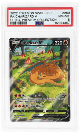 2022 Pokemon Sword and Shield Black Star Promo Ultra Premium Collection Charizard V #260 PSA 8