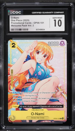 2025 One Piece Promo Welcome Pack Volume 2 O-Nami #OP06-101 CGC 10 GEM MINT