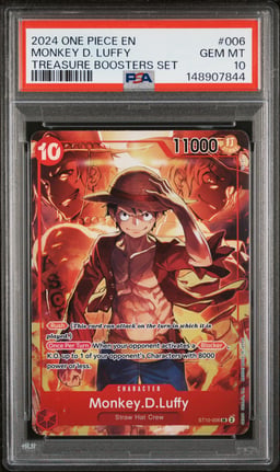 2024 ONE PIECE PROMOS 006 MONKEY D. LUFFY TREASURE BOOSTERS SET PSA 10