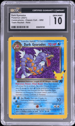 2021 Pokemon Celebrations Classic Collection Team Rocket Holo Dark Gyarados #8 CGC 10
