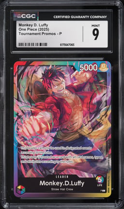 2025 One Piece Tournament Promo Leader Monkey D. Luffy #P CGC 9 MINT