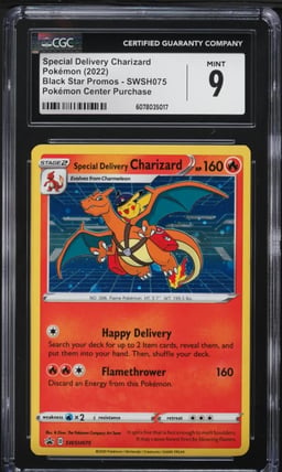 2022 Pokemon SWSH Black Star Promo Center Holo Special Delivery Charizard CGC 9