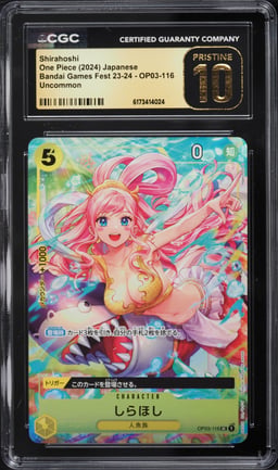 2024 One Piece Japanese Bandai Games Fest '23 Shirahoshi #OP03-116 CGC 10 PRISTINE