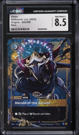 2025 Riftbound League Of Legends LoL Origins Viktor #265 CGC 8.5 NM-MT+