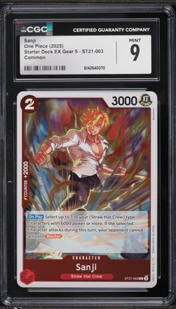 2025 One Piece Starter Deck EX Gear 5 Sanji #ST21-003 CGC 9 MINT