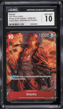 2024 One Piece Wings Of The Captain Alt Art Shanks #OP06-007 CGC 10 GEM MINT