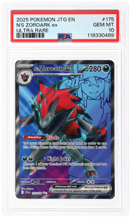 2025 Pokemon Scarlet and Violet Journey Together Ultra Rare N's Zoroark Ex #175 PSA 10