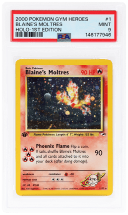 2000 Pokemon Gym Heroes 1st Edition Holo Blaine's Moltres #1 PSA 9