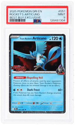 2025 Pokemon Scarlet and Violet Destined Rivals Best Buy Exclusive Team Rocket's Articuno #051 PSA 9
