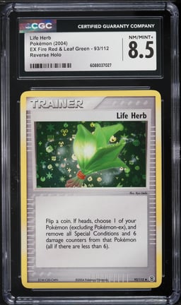 2004 Pokemon EX Fire Red & Leaf Green Holo Life Herb #93 CGC 8.5 NM-MT+