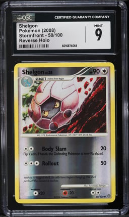 2008 Pokemon Diamond & Pearl Stormfront Reverse Holo Shelgon #50 CGC 9 MINT