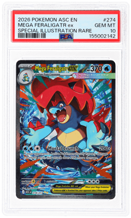 2026 Pokemon Mega Evolution Ascended Heroes Special Illustration Rare Mega Feraligatr Ex #274 PSA 10