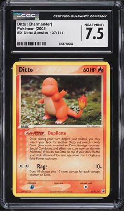 2005 Pokemon EX Delta Species Ditto Charmander #37 CGC 7.5 NRMT+