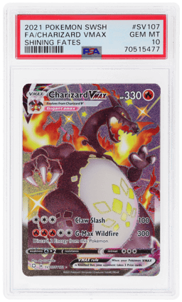2021 Pokemon Sword and Shield Shining Fates Charizard Vmax #SV107 PSA 10