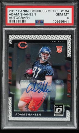 2017 Donruss Optic Adam Shaheen ROOKIE AUTO #104 PSA 10 GEM MINT