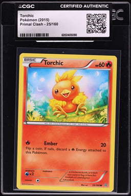 2015 Pokemon XY Primal Clash Torchic #25 CGC AUTH