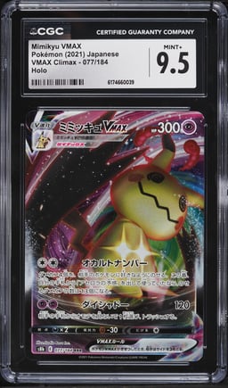 2021 Pokemon Japanese Sword & Shield VMAX Climax Full Art Mimikyu VMAX #77 CGC 9.5 MINT+