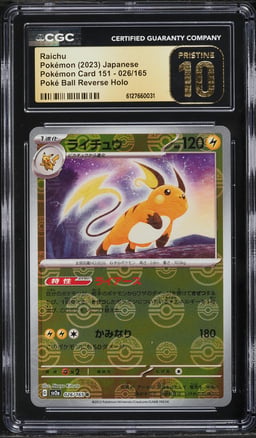 2023 Pokemon Japanese Scarlet & Violet 151 Poke Ball Reverse Holo Raichu #26 CGC 10 PRISTINE