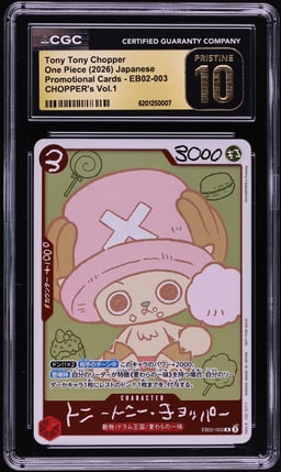 2026 One Piece Japanese Promo Chopper's Vol. 1 Tony Tony Chopper #EB02-003 CGC 10 PRISTINE