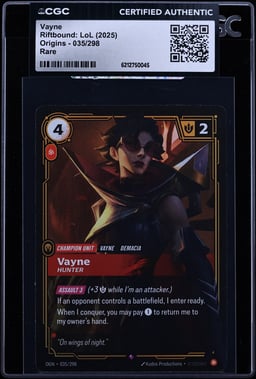 2025 Riftbound League Of Legends LoL Origins Vayne #035 CGC AUTH