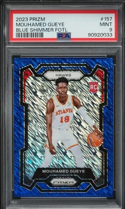 2023 Panini Prizm Blue Shimmer FOTL Mouhamed Gueye ROOKIE /35 #157 PSA 9 MINT