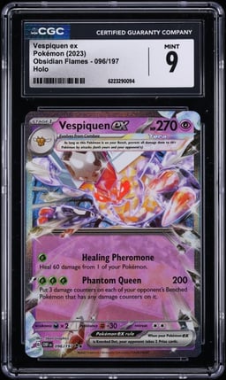 2023 Pokemon Scarlet & Violet Obsidian Flames Holo Vespiquen Ex #96 CGC 9 MINT