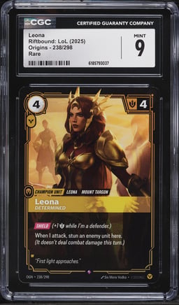 2025 Riftbound League Of Legends LoL Origins Leona #238 CGC 9 MINT