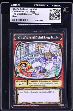 2005 One Piece The Quest Begins Chef's Artificial Leg Kick #TE063 CGC AUTH