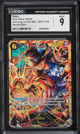 2025 One Piece Carrying On His Will SEC Sabo #OP13-120 CGC 9 MINT