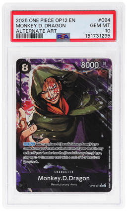 2025 One Piece Legacy of the Master Alternate Art Monkey D. Dragon #OP12-094 PSA 10