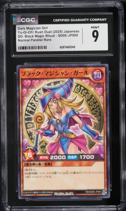 2025 Yu-Gi-Oh! Japanese Rush Duel Magic Ritual Parallel Rare Dark Magician Girl #SD0E CGC 9