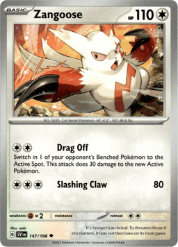 2023 Zangoose #147 Scarlet & Violet