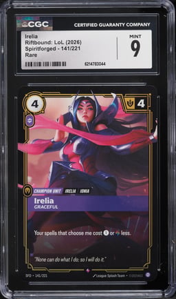 2026 Riftbound League Of Legends LoL Spiritforged Irelia #141 CGC 9 MINT