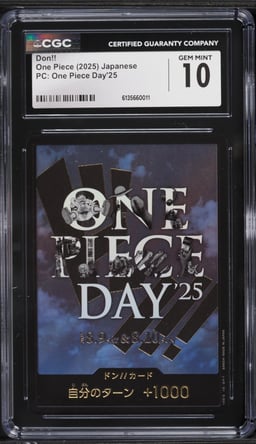 2025 One Piece Japanese Premium Collection Day '25 Don!! CGC 10 GEM MINT