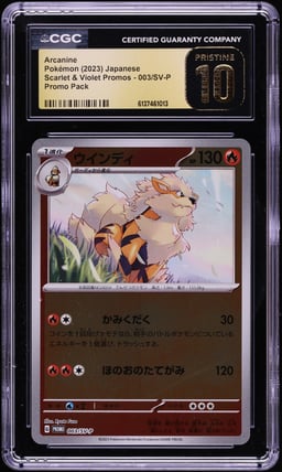 2023 Pokemon Japanese Scarlet & Violet Promo Pack Reverse Holo Arcanine #3 CGC 10 PRISTINE