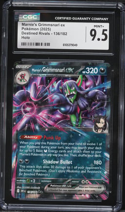 2025 Pokemon Scarlet & Violet Destined Rivals Holo Marnie's Grimmsnarl EX #136 CGC 9.5 MINT+